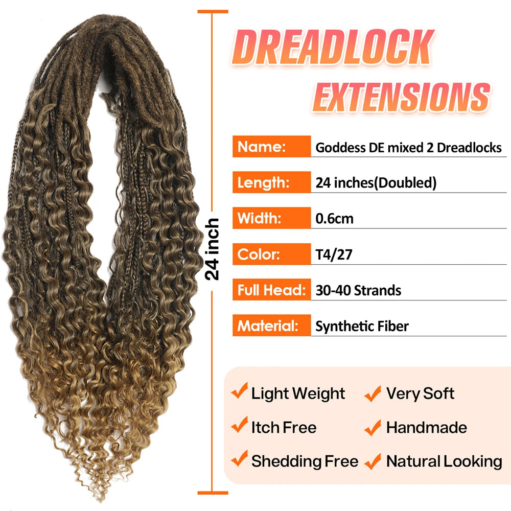 Double Ended Synthetic Dreadlock Extensions  Ombre Blonde Boho Crochet Hippie Dreads 10 Strands Handmade Bohemian Box Braids