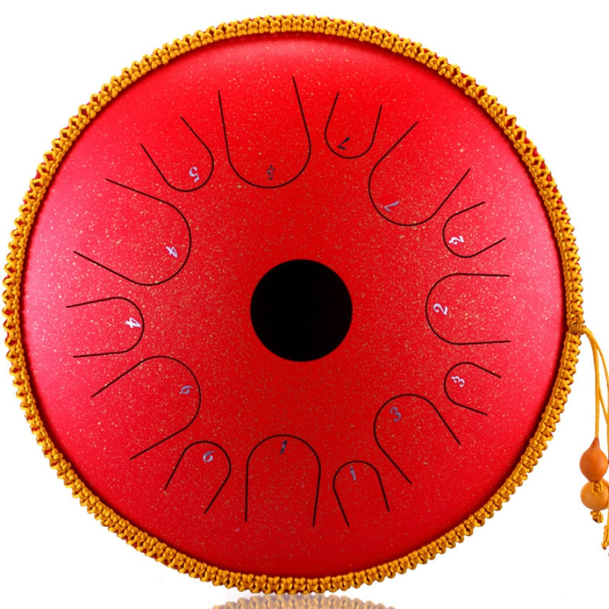 NEW Steel Tongue Drum 14 inch 14 tone  Drum Handheld Tank Drum Percussion Instrument Yoga Meditation Beginner Music Lovers Gift