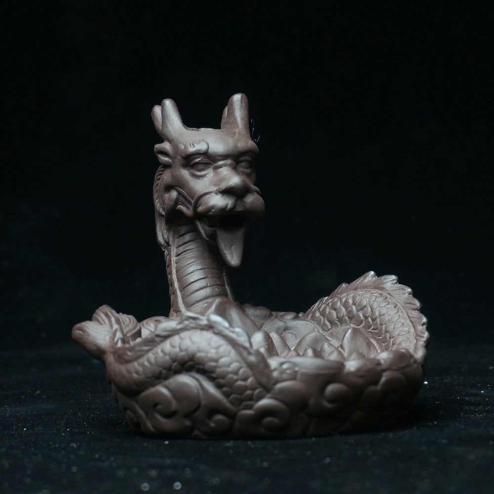 Dragon Statue Backflow Incense Burner  Ceramic Sandalwood Censer Home Ornaments Figurines Backflowing Sandalwood Incensory