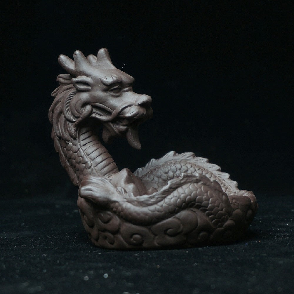Dragon Statue Backflow Incense Burner  Ceramic Sandalwood Censer Home Ornaments Figurines Backflowing Sandalwood Incensory