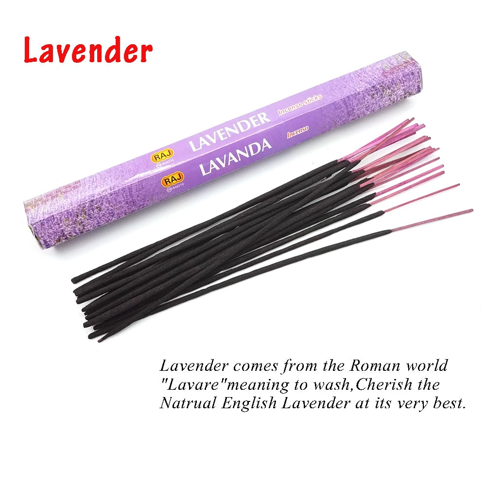 1 Box Incense Sticks White Sage Indian Flavor Incenses for Home Bedroom Meditation Yoga Fresh Air Scent Aroma Lavender Fragrance